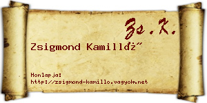 Zsigmond Kamilló névjegykártya